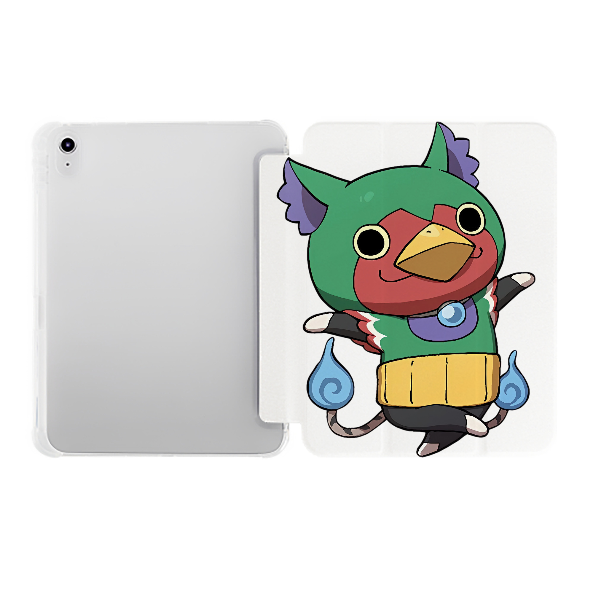 （画像用） 妖怪ウォッチ Yo-kai Watch IPad ケース ペン収納付き 三つ折りスタンド PUレザー×シリコン 対応機種9.5/10.5/10.9インチ